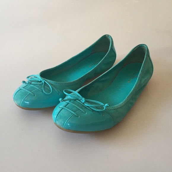 teal flat shoes
